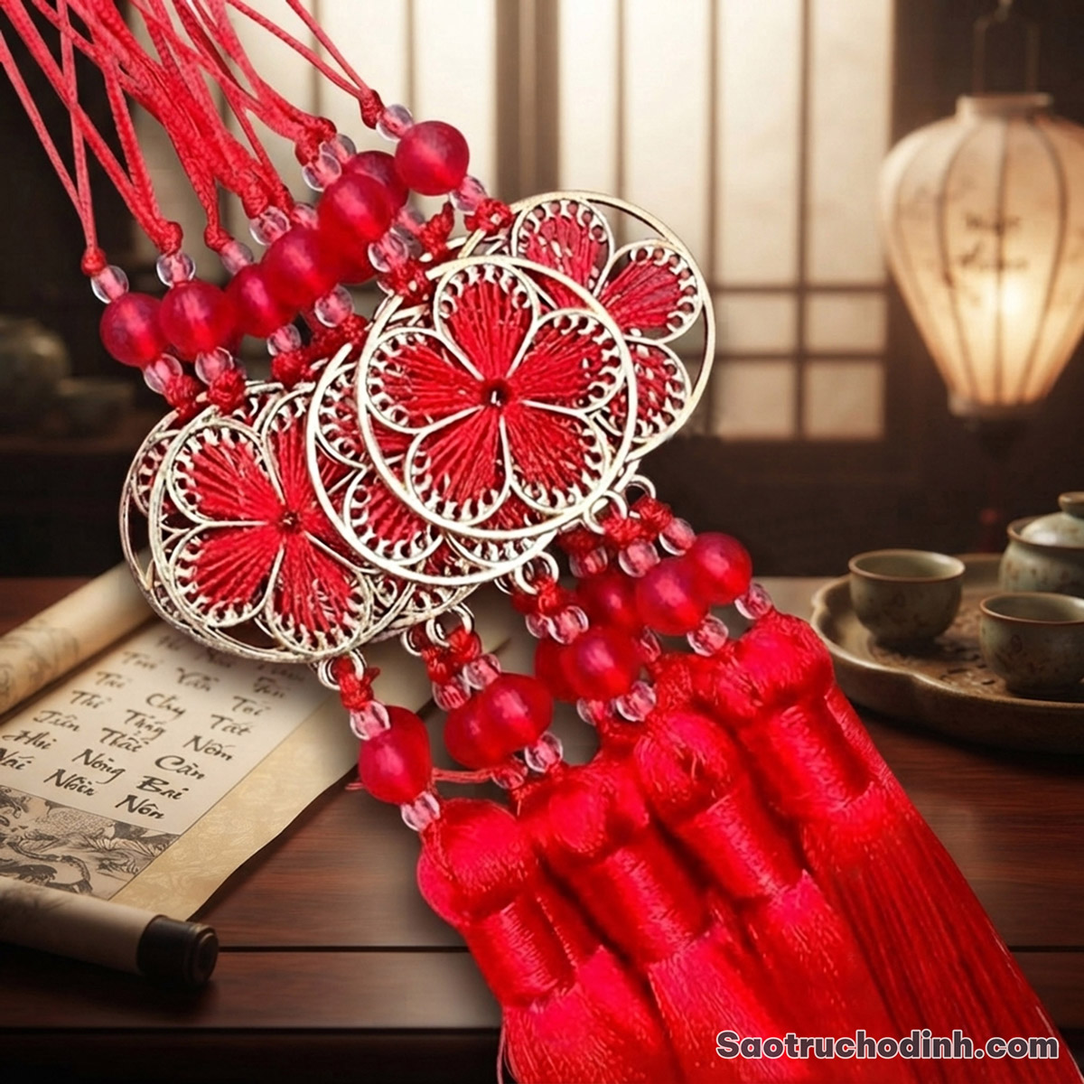 Dây Treo Sáo May Mắn 3 Dây Treo May Mắn - Sáo Trúc Họ Đinh