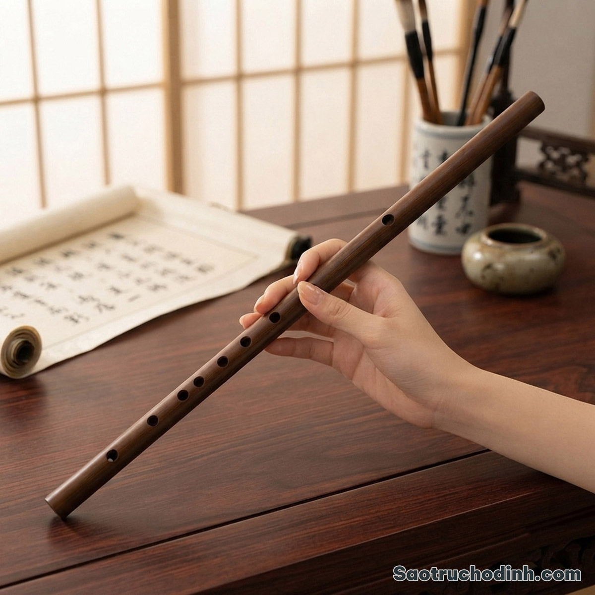 Sáo Nứa Hun Khói SNHK-01 14 Sáo Nứa Hun Khói SNHK-01 - Sáo Trúc Họ Đinh