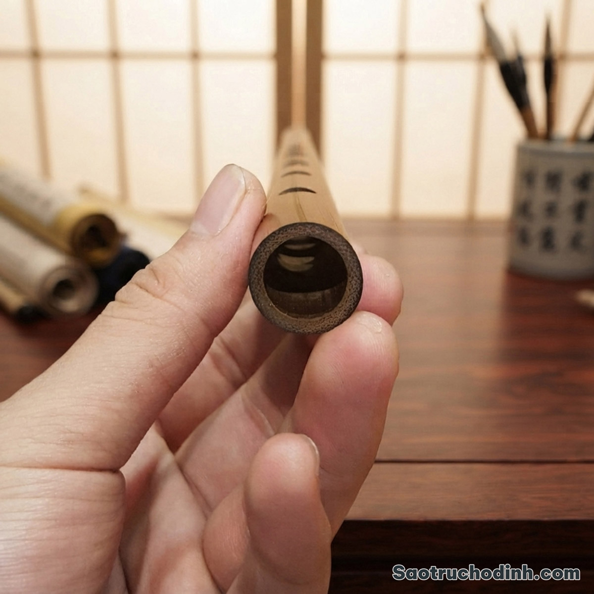 Sáo Nứa Hun Khói SNHK-01 15 Sáo Nứa Hun Khói SNHK-01 - Sáo Trúc Họ Đinh
