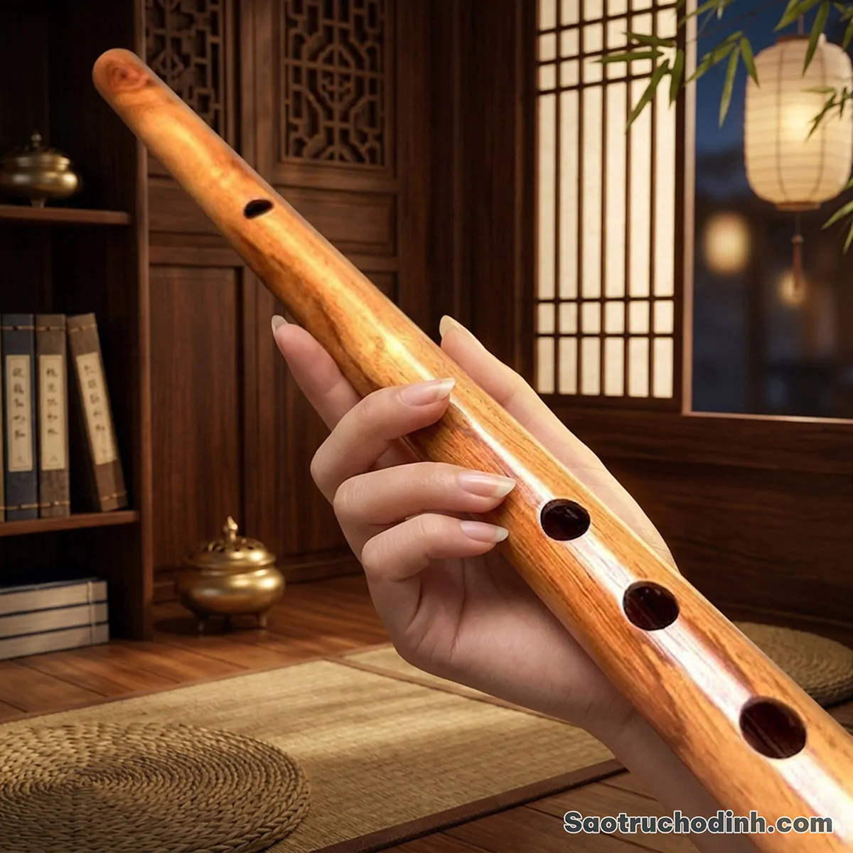 Sáo Gỗ Hương SGH-01 10 Sáo Gỗ Gương SGH-01 - Sáo Trúc Họ Đinh