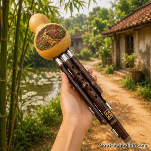 Sáo Bầu Thân Trúc Tím SBT-01 Sáo Trúc Họ Đinh