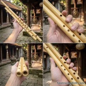 Cặp Sáo Đôi Song Song SD01 2 Cặp Sáo Đôi Song Song SD01 - Sáo Trúc Họ Đinh