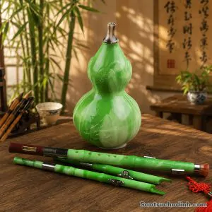 Sáo Bầu Xanh Ngọc 2 Bè SBX-03 Sáo Trúc Họ Đinh
