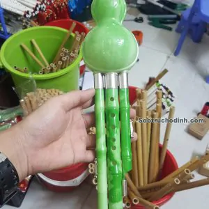 Sáo Bầu Xanh Ngọc 2 Bè SBX-03 Sáo Trúc Họ Đinh