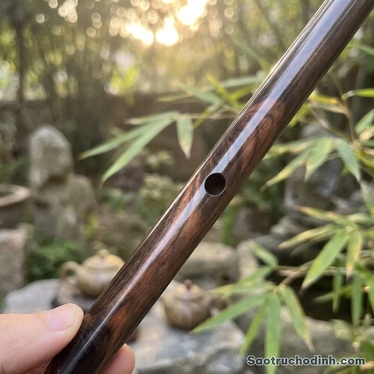 Sáo Gỗ Mun Hoa SGMH-01 - Sáo Trúc Họ Đinh