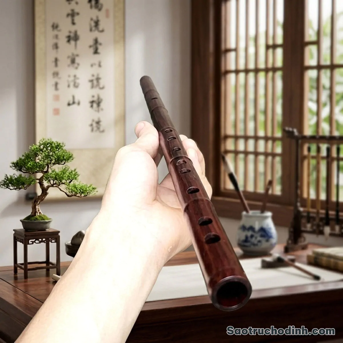 Sáo Gỗ Trắc SGT-01 Sáo Trúc Họ Đinh