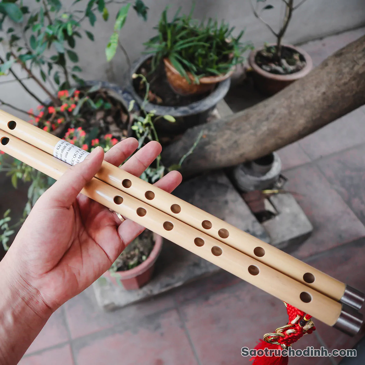Sáo Nứa Nam Bọc Inox SNC-03 - Sáo Trúc Họ Đinh